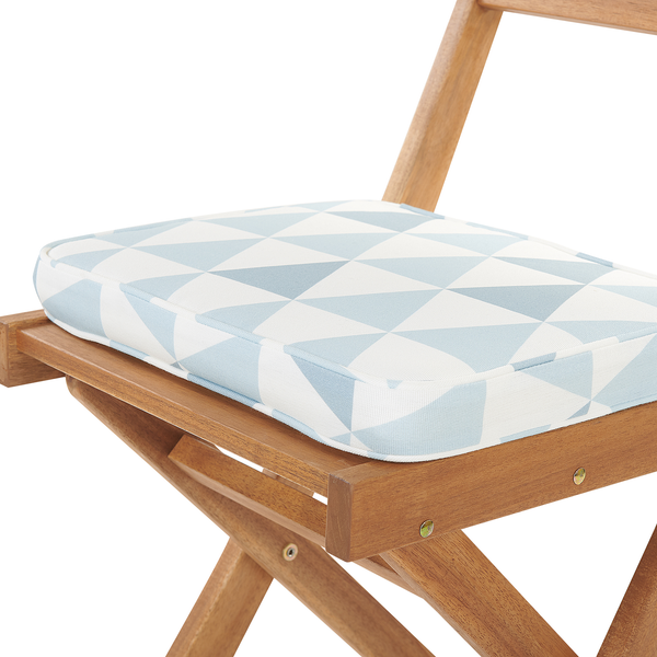 Bistro Set inkl. Kissen klappbar FIJI Akazienholz Blau