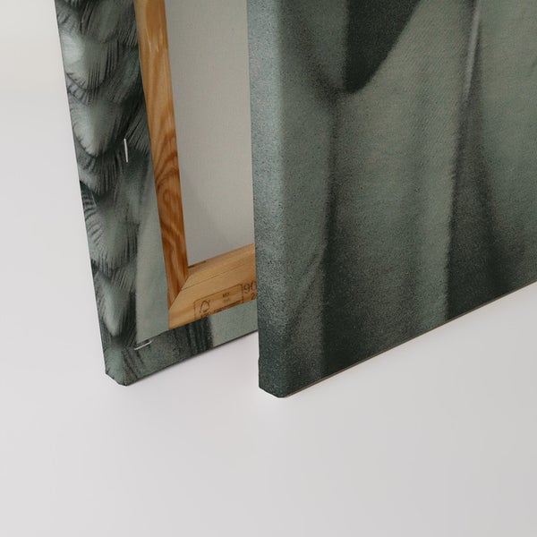 Detailansicht einer Leinwand mit Holzrahmen