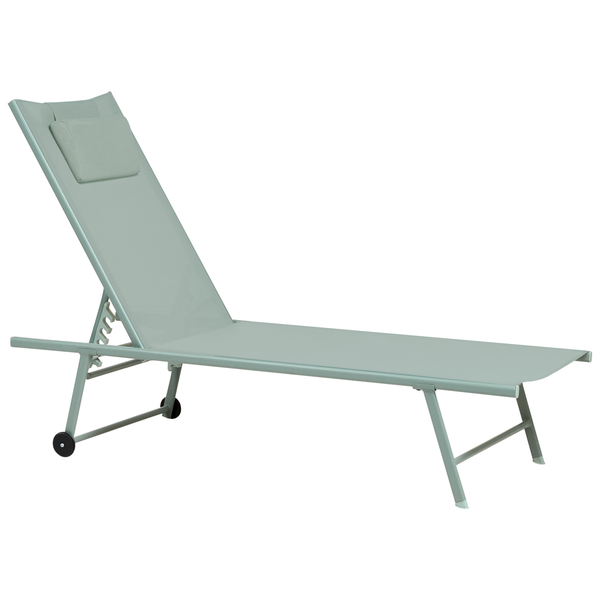 Liege mit Rädern und Kopfkissen