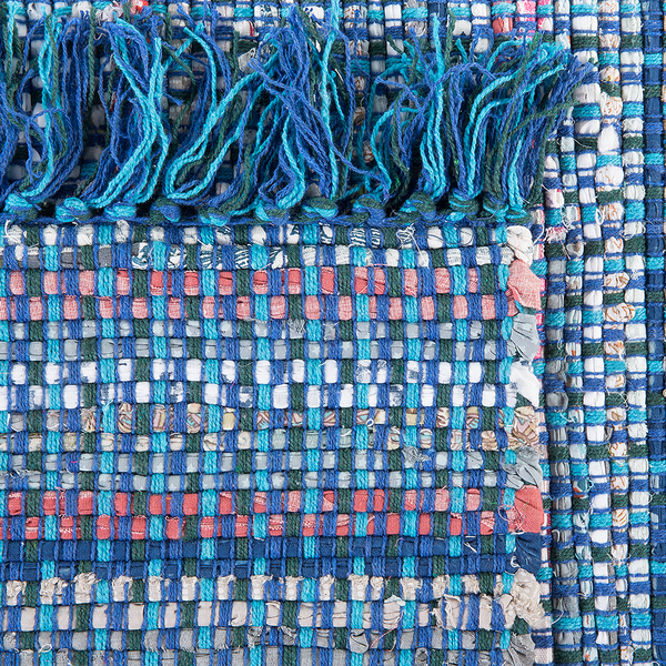 Teppich BESNI Blau 140 x 200 cm Baumwolle