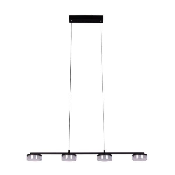 LED Pendelleuchte CIMO aus Metall und Kunststoff in Schwarz, mit integrierter LED, Länge 96 cm