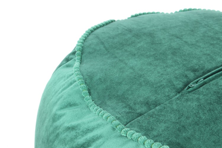 Pouf Hocker samtweich, orientalisches Design Grün Rund Ø 65 cm