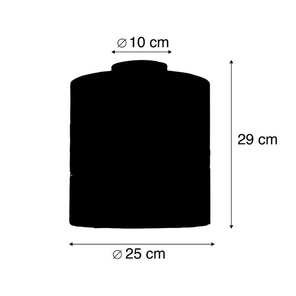 Deckenleuchte mattschwarz Samtschirm schwarz 25 cm - Kombi