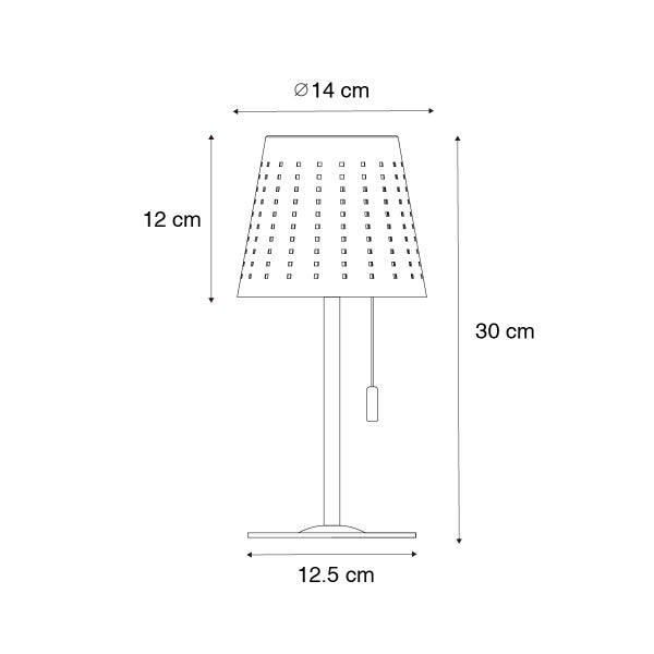 Outdoor-Tischleuchte schwarz inkl. LED 3-stufig dimmbar wiederaufladbar und Solar - Ferre