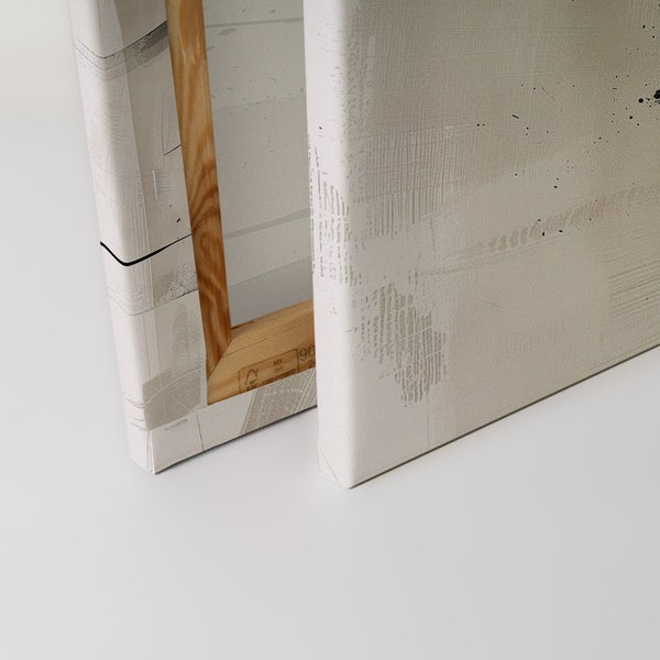 Nahaufnahme von zwei Leinwandbildern mit Holzrahmen