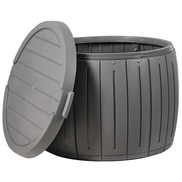 Regentonne in Fassoptik mit geöffnetem Deckel