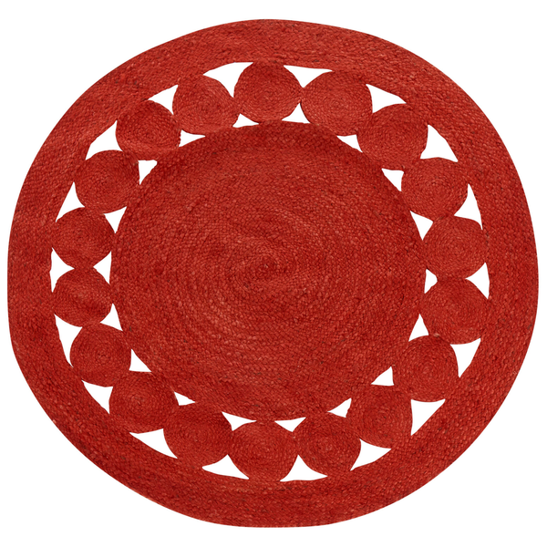 Teppich KOYUNLU Rot ø 120 cm Jute