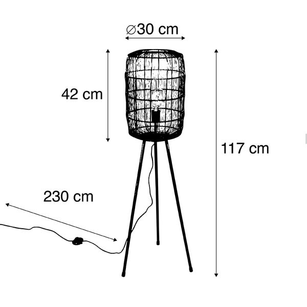 QAZQA - Modern Modernes Stehlampenstativ Kupfer - Wiederherstellen I Wohnzimmer I Schlafzimmer - Stahl Länglich - LED geeignet E27