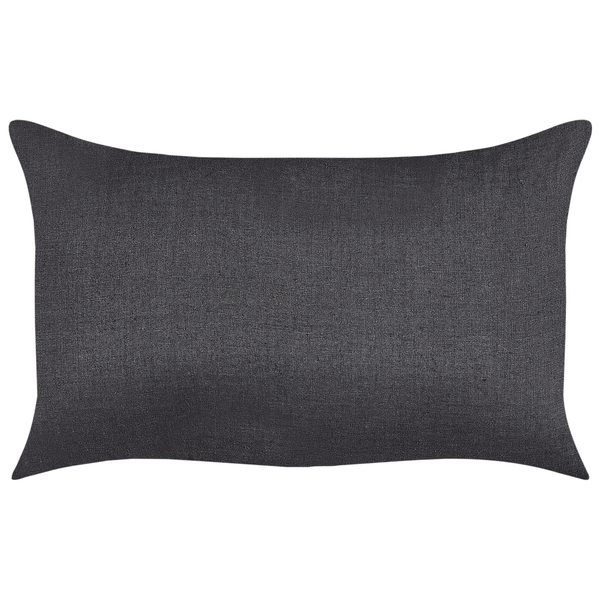 Dekokissen 2er Set BANORI Leinen 30 x 50 cm Schwarz Ohne Muster