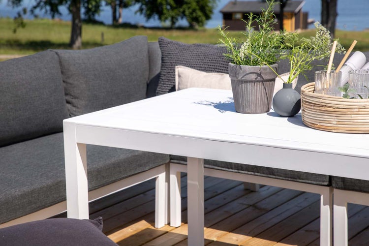 Ramos Lounge-Set 3 Teile grau,weiß. 82 X 140 X 73 cm