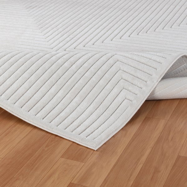 Moderner Skandinavischer Teppich für Innen-/Außenbereich Weiß 80x150 cm KIYOSHI