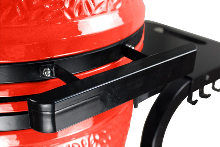 Kamado SE-22TR Grill mit Trolley Rot 56 cm Grilldurchmesser BBQ Keramik Holzkohlegrill Grill mit Holzkohle