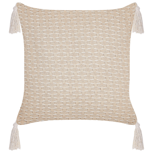 Dekokissen 2er Set HAKONE 42 x 42 cm Hellbeige Geometrisches Muster