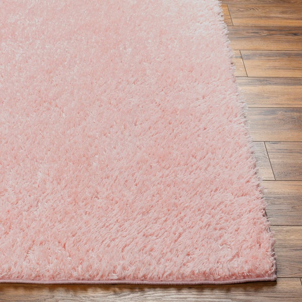 Hochfloriger Shaggy-Teppich Einfarbig Hellrosa 200x275 cm SOSO