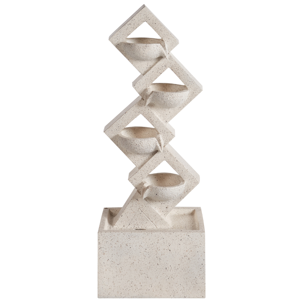 Dekorativer Gartenbrunnen mit geometrischem Design und mehreren Becken