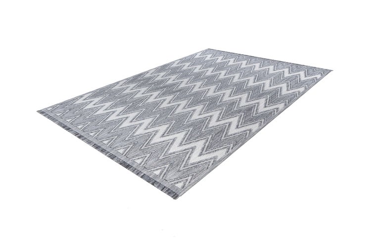 Kurzflor Teppich Jiro Grau / Weiß Modern 120 x 170 cm