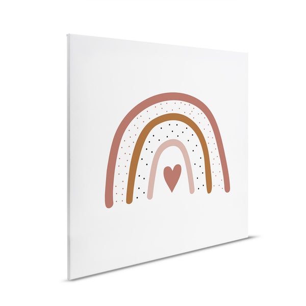 Leinwandbild mit Regenbogen und Herzmotiv