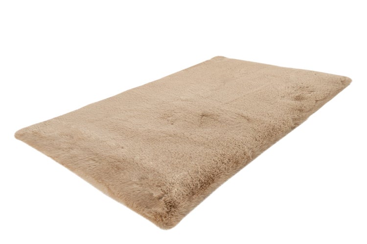 Hochflor Teppich Ysabel Beige Uni 65 x 100 cm