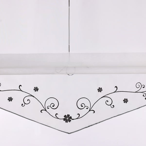 Gardinenrollo mit Blumenstickerei