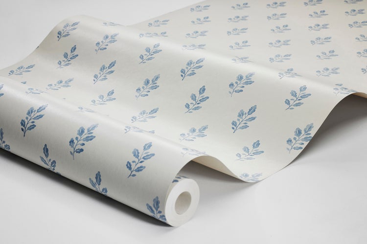 Borastapeter Tapete Blumen Blau und Beige - 53 cm x 10.05 m - 662621