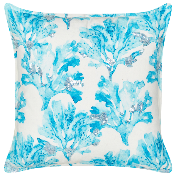 Dekokissen ROCKWEED Baumwolle 45 x 45 cm Weiß Blumenmuster
