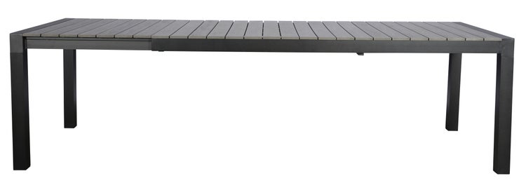 Ferl Gartentisch, inkl. 1 Zusatzplatte 205/275 cm schwarz/ grau. 275 X 100 X 76 cm