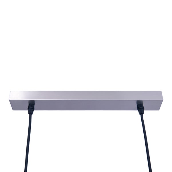 4er Pendelleuchte MARON aus Metall satiniert-matt mit Stoffschirmen  in Braun, mit E14-Fassung, Lampe für Wohnzimmer oder Esszimmer,71,5 x 12 cm