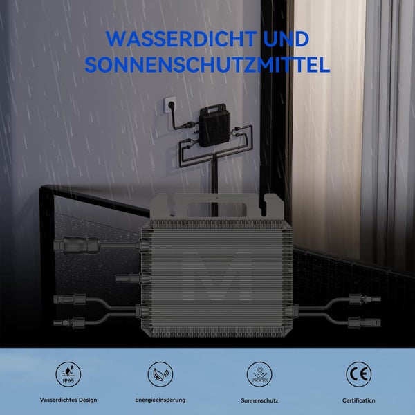 800W Marstek Micro - Inverter for Solar Modules: WiFi & Bluetooth Enabled, IP67 Waterproof, MPPT, App - Driven Plug & Play for Mini - PV