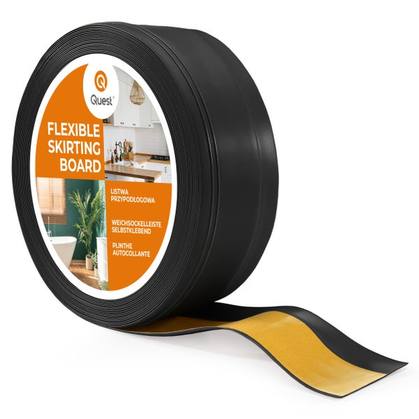 Quest flexible Sockelleiste als Rolle, selbstklebend für Boden- und Wandabschlüsse.