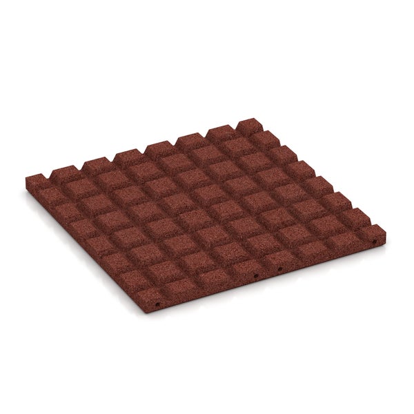 Fallschutzplatte Fallschutzmatte 50 x 50 x 3 cm - 6 Stück 1,5 m² - Ziegelrot | mit Steckverbindern | Fallhöhe 100 cm EN 1177 | witterungsbeständig, wartungsarm | für Spielplätze & Außenanlagen | WARCO