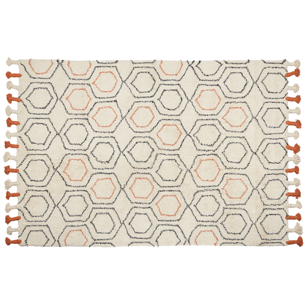 Teppich HAJIPUR Beige 160 x 230 cm Baumwolle
