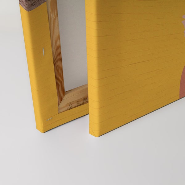 Detailansicht eines Leinwandbildes mit Holzrahmen