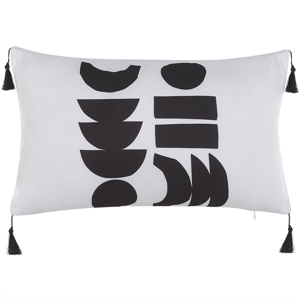 Dekokissen 2er Set LIRIOPE 30 x 50 cm Schwarz / Weiß Geometrisches Muster