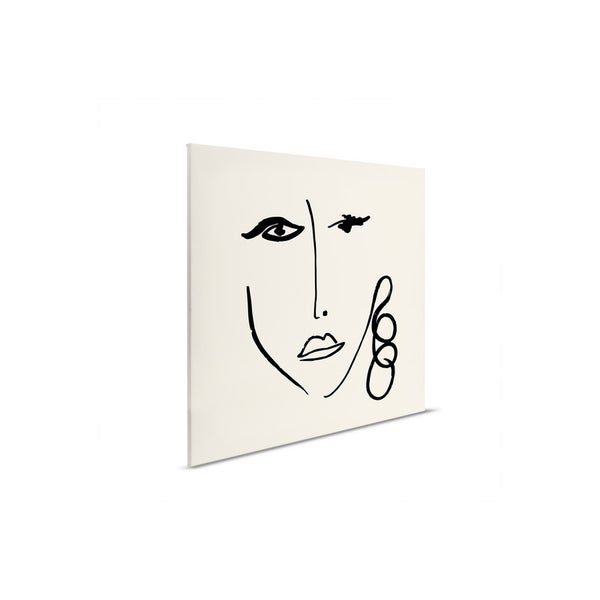 Wandbild mit abstrakter Frauengesicht-Zeichnung