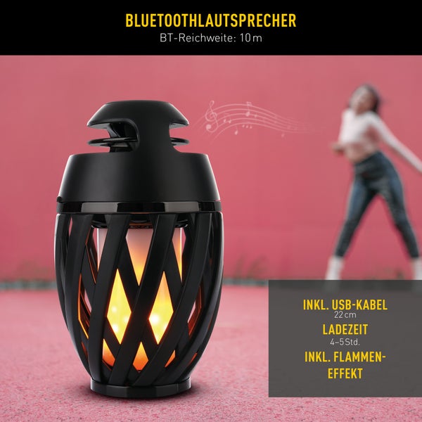 Dekorative Bluetooth-Laterne mit flackerndem Lichteffekt