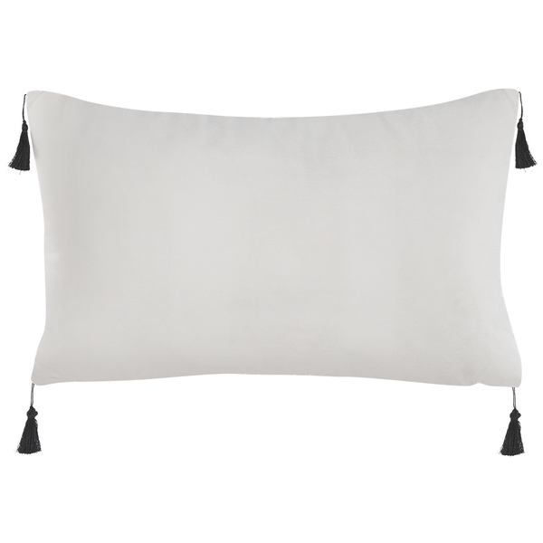 Dekokissen 2er Set SCHEFFLERA Samtstoff 30 x 50 cm Weiß Geometrisches Muster