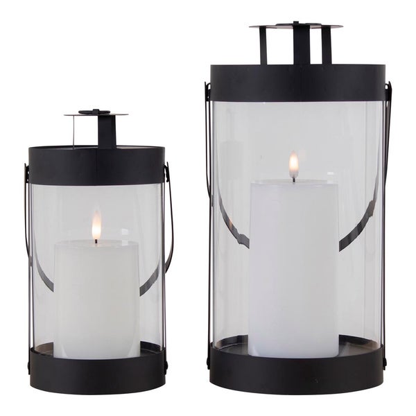 Bondi Lampe Laterne Satz von 2 schwarz. 15 X 15 X 32 cm