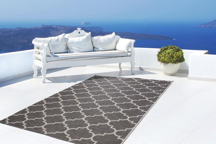 Flachflor Teppich Leonie Grau Modern 200 x 290 cm