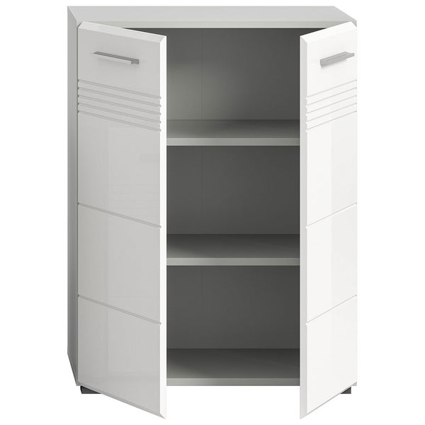 Copa Badschrank 2 Türen weiß Hochglanz. 60 X 30 X 80 cm