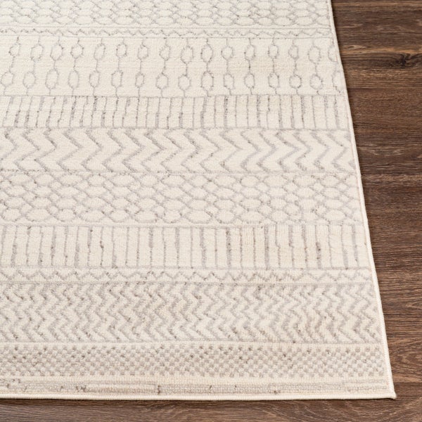 Skandinavischer Boho Teppich Weiß/Grau 152x213 cm BIANCA