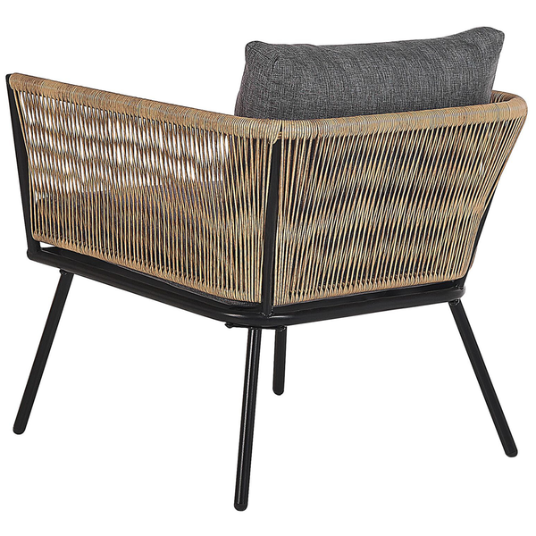 Bistro Set inkl. Kissen GARGANO Polyrattan Hellbraun