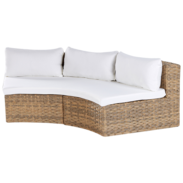Lounge Set mit Tisch 9-Sitzer SEVERO Polyrattan Goldbraun