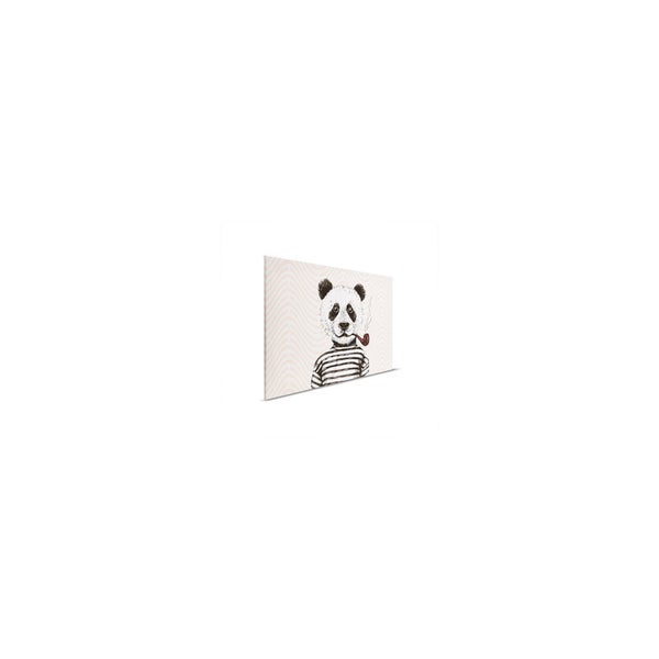 Dekorative Leinwand mit Panda Motiv und Pfeife