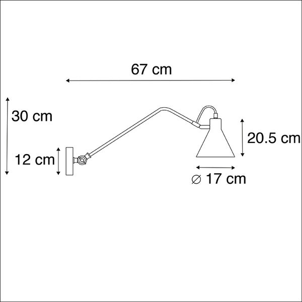 Schwenkbare Wandleuchte mit Lampenschirm