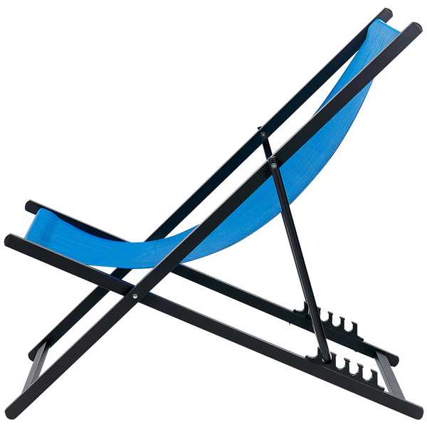 Klappbarer Liegestuhl LOCRI II Metall Blau