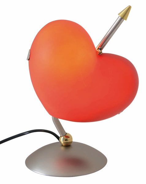 Dekorative Lampe in Herzform mit Pfeil