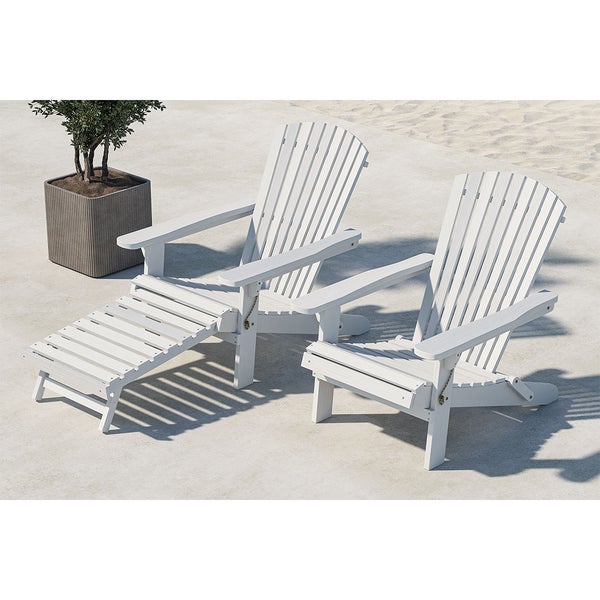 Tropea Loungesessel mit ausziehbarem Fußteil weiß. 74 X 95 X 88 cm