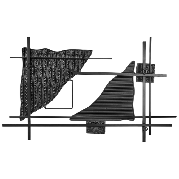 Dekorative Wandskulptur aus Metall mit abstrakten Formen