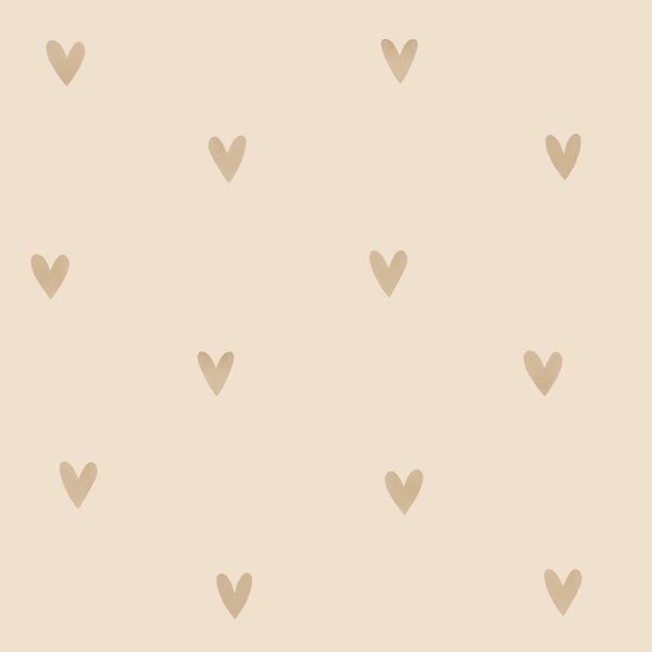 ESTAhome Tapete Herzchen Beige - 53 cm x 10.05 m - 139769