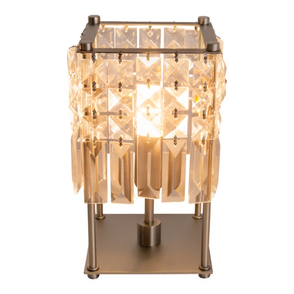 Tischleuchte mit Kristallverzierungen